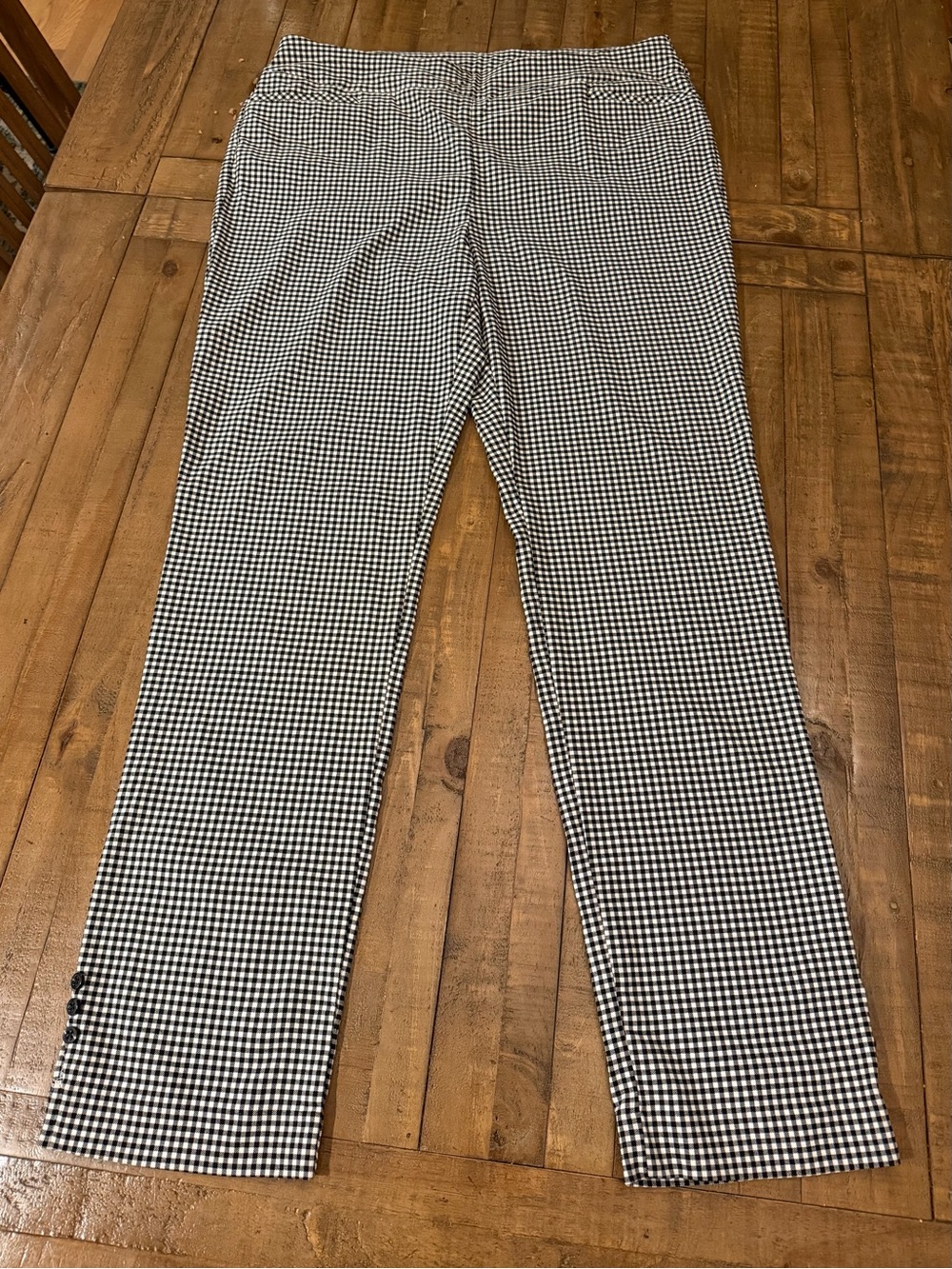 Chico's Black & White Gingham Chinos